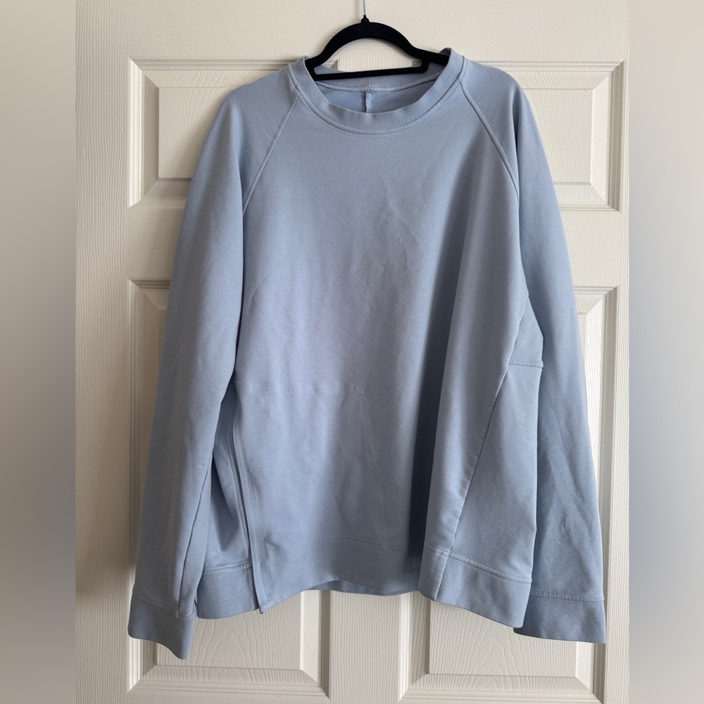 Lululemon City Sweat Crewneck Pullover Blue Side Zip Sweatshirt XXL